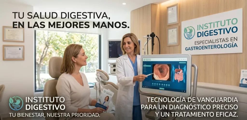 Equipo médico especialista evaluando pruebas en la Clínica Digestivo en Sevilla.