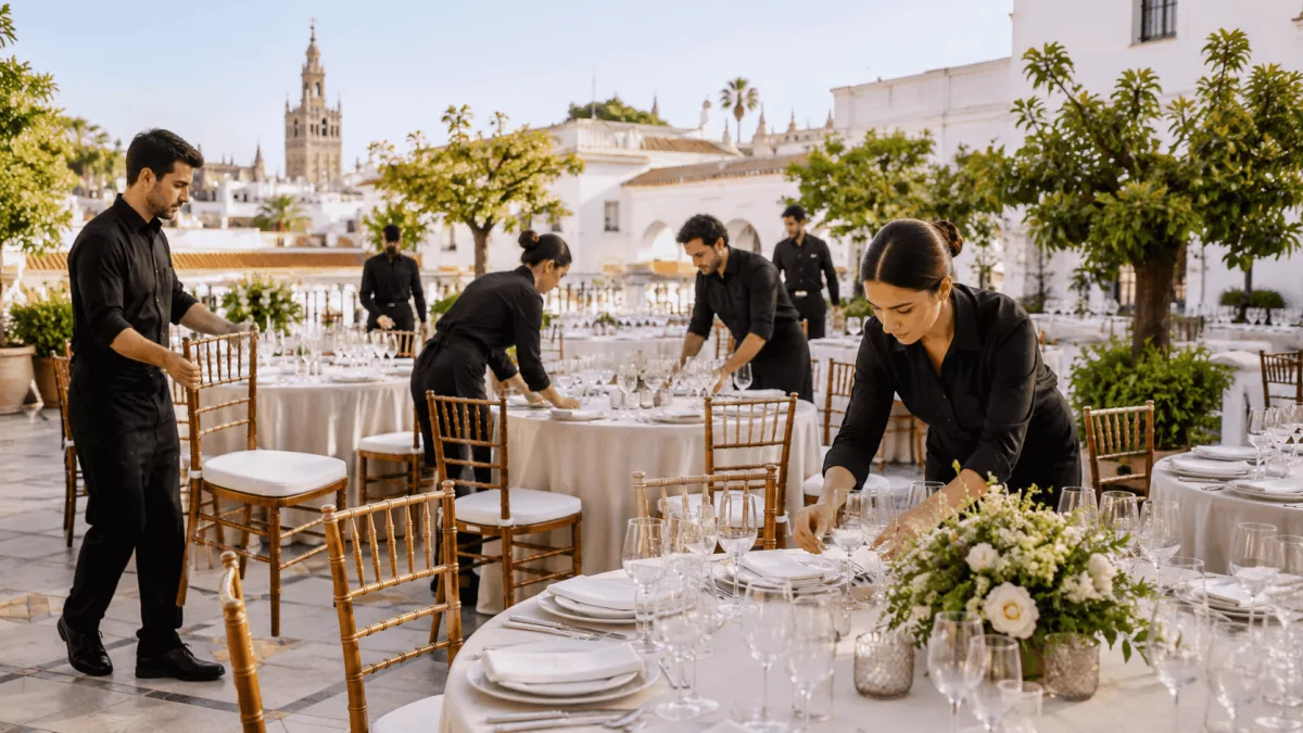 Alquiler de mesas y sillas para eventos en Sevilla: claves para organizar un montaje cómodo y funcional