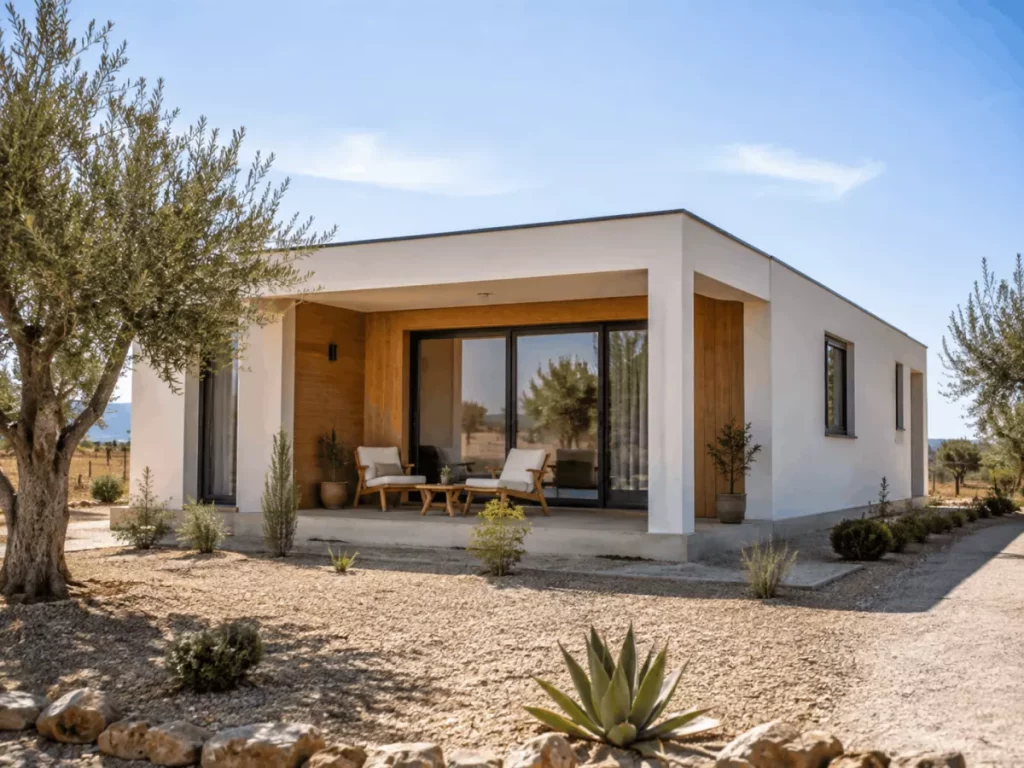 Casa prefabricada moderna y económica en una parcela de Sevilla