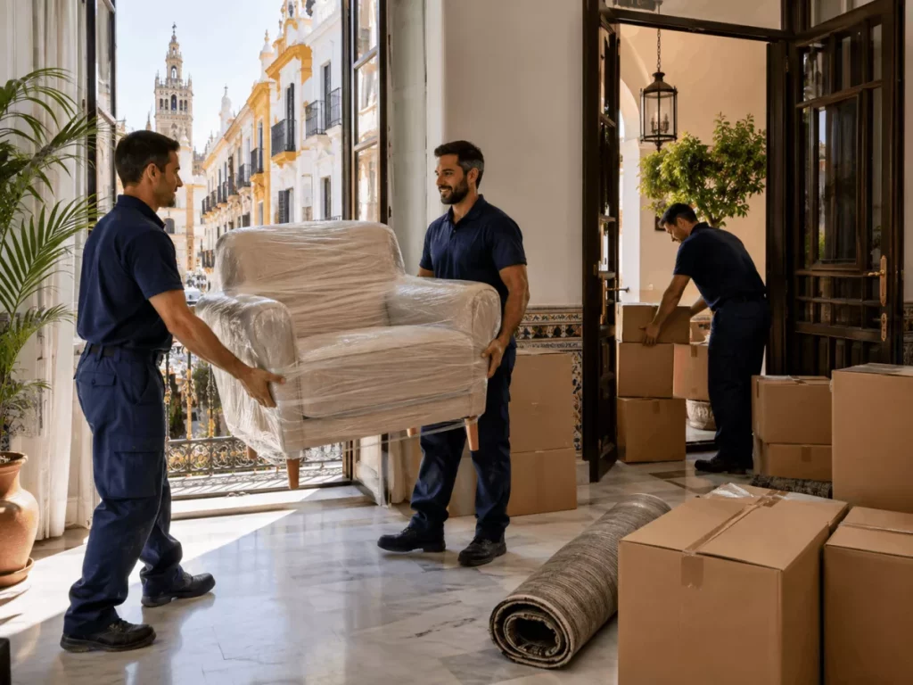 Empresa de mudanzas en Sevilla: qué valorar antes de contratar un servicio 8 Empresa de mudanzas en Sevilla realizando un traslado doméstico